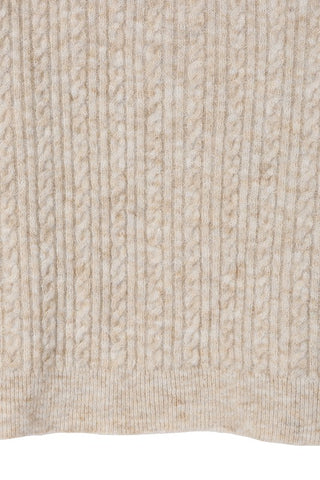 Beige Cable Knit Sweater