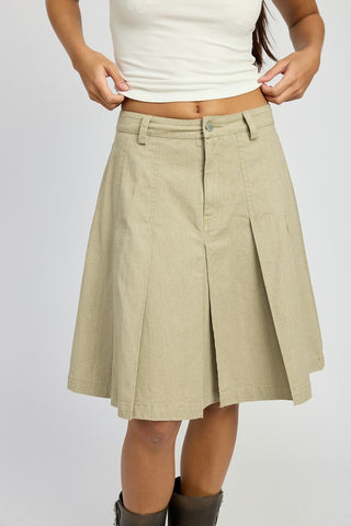 Knee Length Pleated Skirt