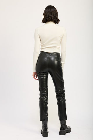 Lace Up Leather Pants