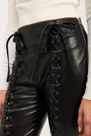 Lace Up Leather Pants