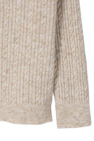 Beige Cable Knit Sweater