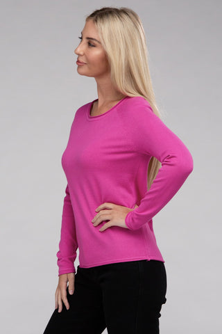 Viscose Round Neck Basic Sweater from Long Sleeve Top collection you can buy now from Fashion And Icon online shop