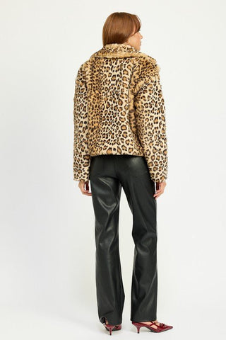 Animal Print Furry Jacket from Faux Fur Coat collection you can buy now from Fashion And Icon online shop