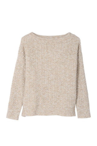 Beige Cable Knit Sweater from Long Sleeve Top collection you can buy now from Fashion And Icon online shop