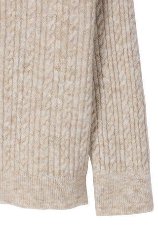 Beige Cable Knit Sweater from Long Sleeve Top collection you can buy now from Fashion And Icon online shop