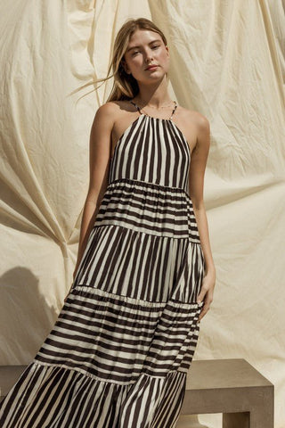 Black And White Stripe Maxi Dress from Maxi Dresses collection you can buy now from Fashion And Icon online shop