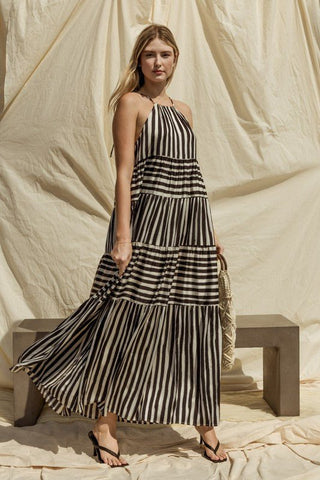 Black And White Stripe Maxi Dress from Maxi Dresses collection you can buy now from Fashion And Icon online shop