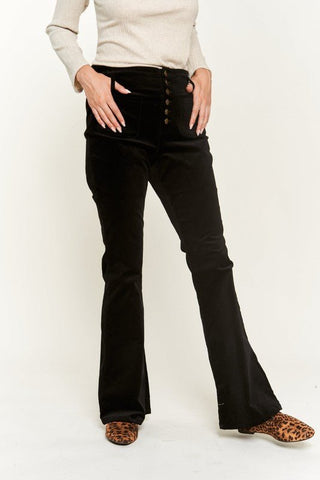 Black Corduroy Flare Pants from Flare Pants collection you can buy now from Fashion And Icon online shop