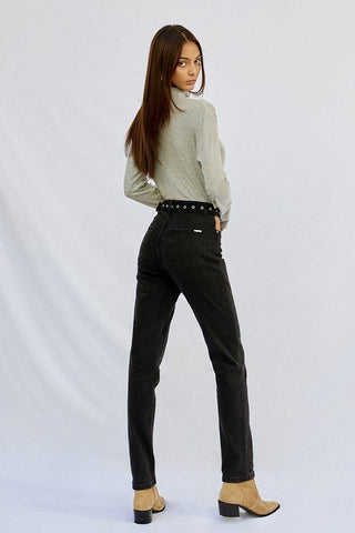 Black Cut Out Jeans from Straight Jeans collection you can buy now from Fashion And Icon online shop