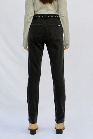 Black Cut Out Jeans from Straight Jeans collection you can buy now from Fashion And Icon online shop