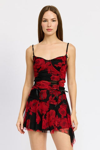 Black Floral Corset Top from Blouses collection you can buy now from Fashion And Icon online shop