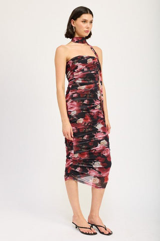 Black Floral Midi Dress from Midi Dresses collection you can buy now from Fashion And Icon online shop