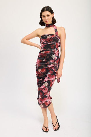 Black Floral Midi Dress from Midi Dresses collection you can buy now from Fashion And Icon online shop