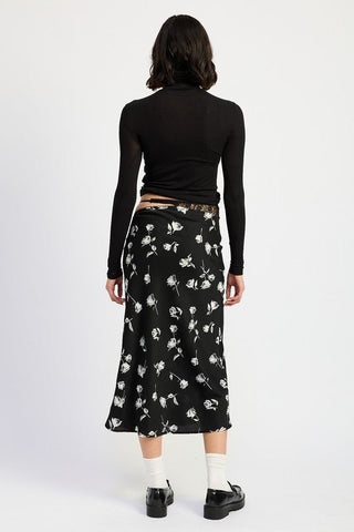 Black Floral Midi Skirt from Midi Skirts collection you can buy now from Fashion And Icon online shop