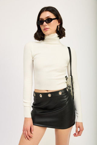 Black Leather Mini Skirt from Mini Skirts collection you can buy now from Fashion And Icon online shop