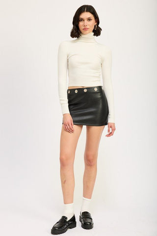 Black Leather Mini Skirt from Mini Skirts collection you can buy now from Fashion And Icon online shop