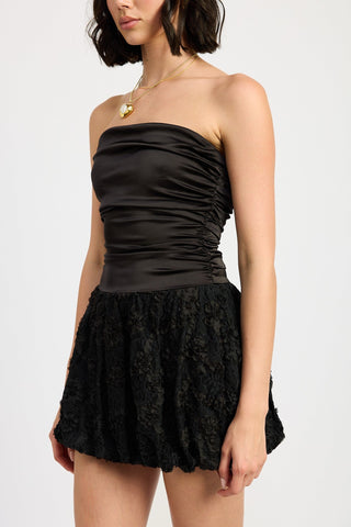 Black Ruched Bubble Mini Tube Party Dress from Mini Dresses collection you can buy now from Fashion And Icon online shop