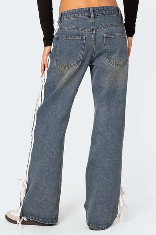 Blue Striped Jeans from Wide leg Jeans collection you can buy now from Fashion And Icon online shop