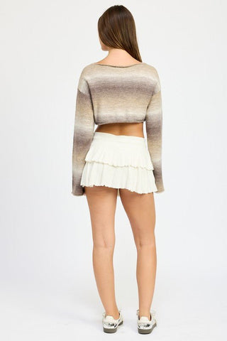 Brown Cropped Sweater Top from Sweaters collection you can buy now from Fashion And Icon online shop