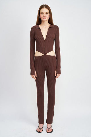 Brown Cut Out Jumpsuit from Jumpsuits collection you can buy now from Fashion And Icon online shop