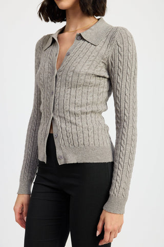 CABLE KNIT CARDIGAN TOP from Long Sleeve Top collection you can buy now from Fashion And Icon online shop