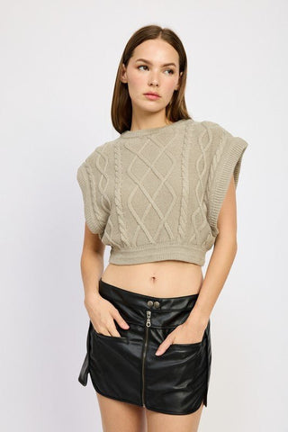 Cable Knit Vest Sweater from Knit Vests collection you can buy now from Fashion And Icon online shop