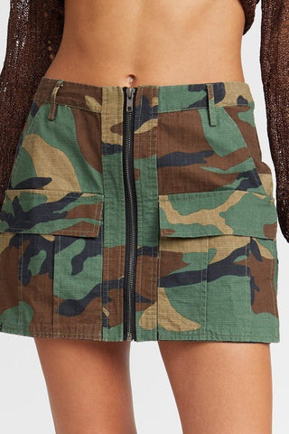 Camo Mini Skirt from Mini Skirts collection you can buy now from Fashion And Icon online shop