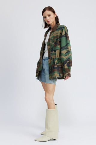 Camo Oversized Jacket from Jackets collection you can buy now from Fashion And Icon online shop