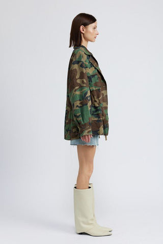 Camo Oversized Jacket from Jackets collection you can buy now from Fashion And Icon online shop