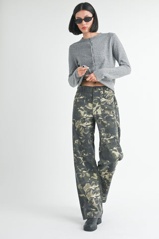 Camouflage Straight Leg Pants with Pockets from Straight Leg Pants collection you can buy now from Fashion And Icon online shop