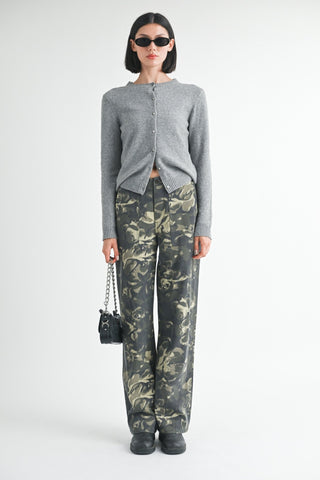 Camouflage Straight Leg Pants with Pockets from Straight Leg Pants collection you can buy now from Fashion And Icon online shop