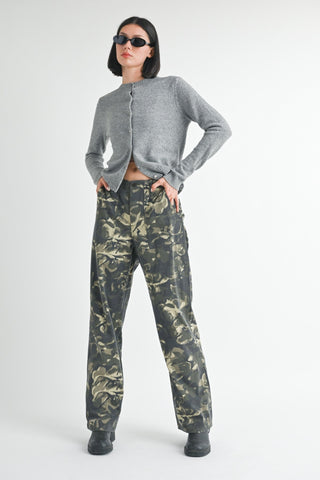 Camouflage Straight Leg Pants with Pockets from Straight Leg Pants collection you can buy now from Fashion And Icon online shop