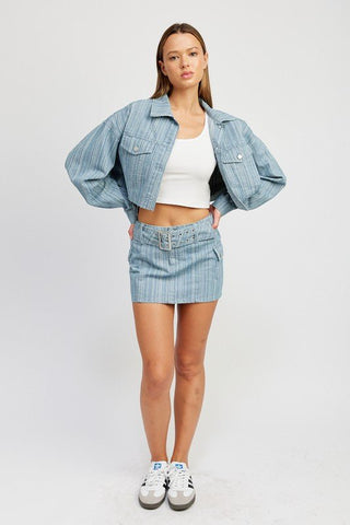 Cargo Denim Mini Skirt from Denim Skirts collection you can buy now from Fashion And Icon online shop