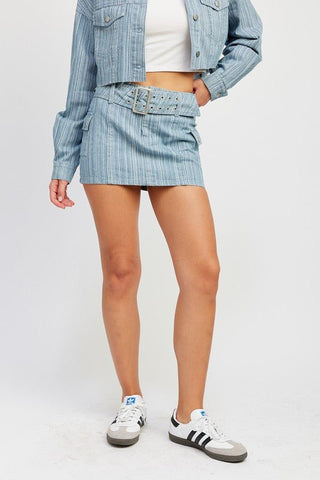 Cargo Denim Mini Skirt from Denim Skirts collection you can buy now from Fashion And Icon online shop