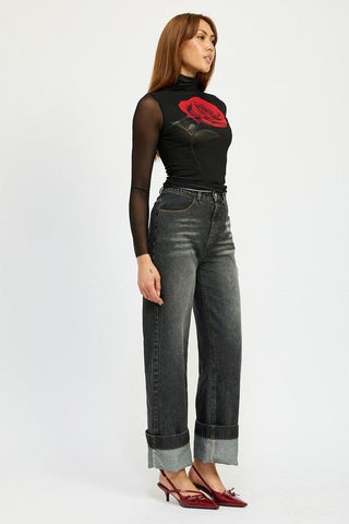 Charli Cuffed Jeans from Wide leg Jeans collection you can buy now from Fashion And Icon online shop