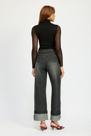 Charli Cuffed Jeans from Wide leg Jeans collection you can buy now from Fashion And Icon online shop