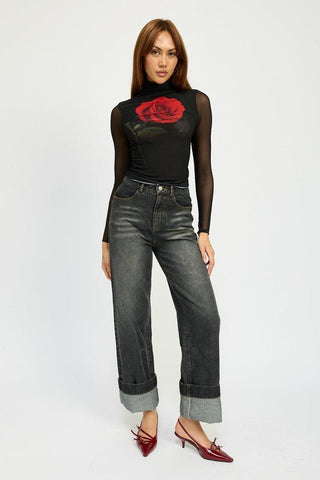 Charli Cuffed Jeans from Wide leg Jeans collection you can buy now from Fashion And Icon online shop