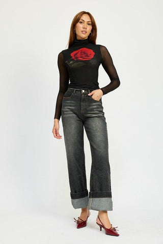 Charli Cuffed Jeans from Wide leg Jeans collection you can buy now from Fashion And Icon online shop