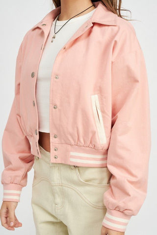 Collared Bomber Jacket from Bomber Jacket collection you can buy now from Fashion And Icon online shop