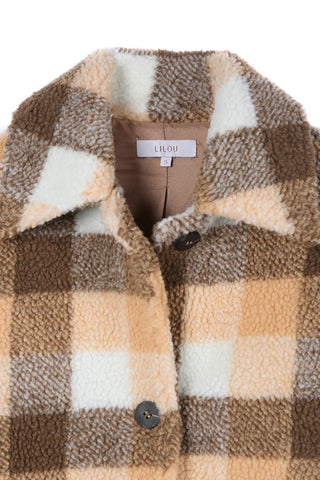 Cozy Plaid Sherpa Jacket with Pockets from Overshirts collection you can buy now from Fashion And Icon online shop