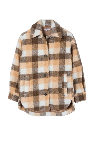 Cozy Plaid Sherpa Jacket with Pockets from Overshirts collection you can buy now from Fashion And Icon online shop