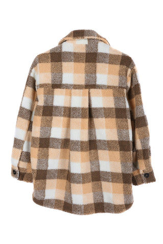 Cozy Plaid Sherpa Jacket with Pockets from Overshirts collection you can buy now from Fashion And Icon online shop