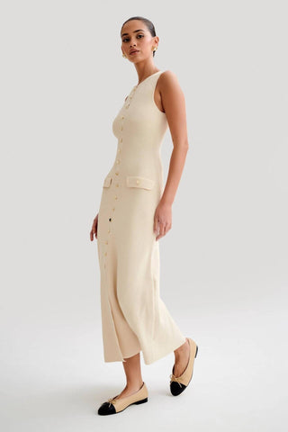 Cream Maxi Knit Dress from Maxi Dresses collection you can buy now from Fashion And Icon online shop