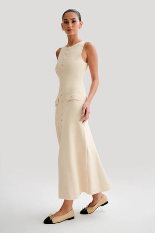 Cream Maxi Knit Dress from Maxi Dresses collection you can buy now from Fashion And Icon online shop