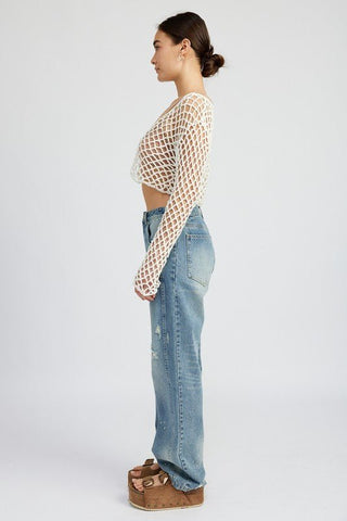 Crochet Tie-Front Top from Crop Tops collection you can buy now from Fashion And Icon online shop