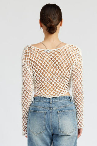 Crochet Tie-Front Top from Crop Tops collection you can buy now from Fashion And Icon online shop