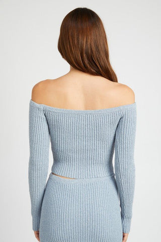 Crop Off Shoulder Top from Knit Tops collection you can buy now from Fashion And Icon online shop