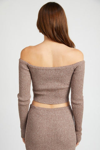 Crop Off Shoulder Top from Knit Tops collection you can buy now from Fashion And Icon online shop