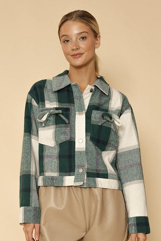 Cropped Flannel Jacket With Bow Detailing from Flannel Jacket collection you can buy now from Fashion And Icon online shop