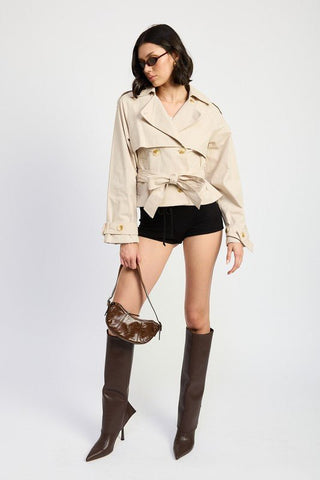 Cropped Trench Coat from Trench Coats collection you can buy now from Fashion And Icon online shop